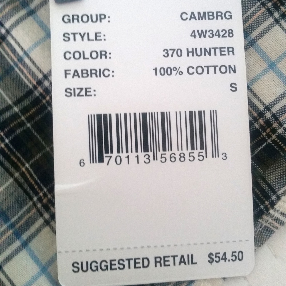 Nautica Button Up Shirt in Hunter Plaid - Picture 7 of 7